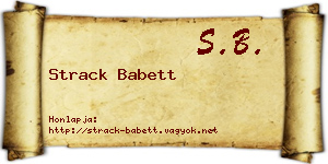 Strack Babett névjegykártya